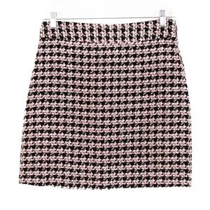 Chic Black and Pink Tweed Skirt
